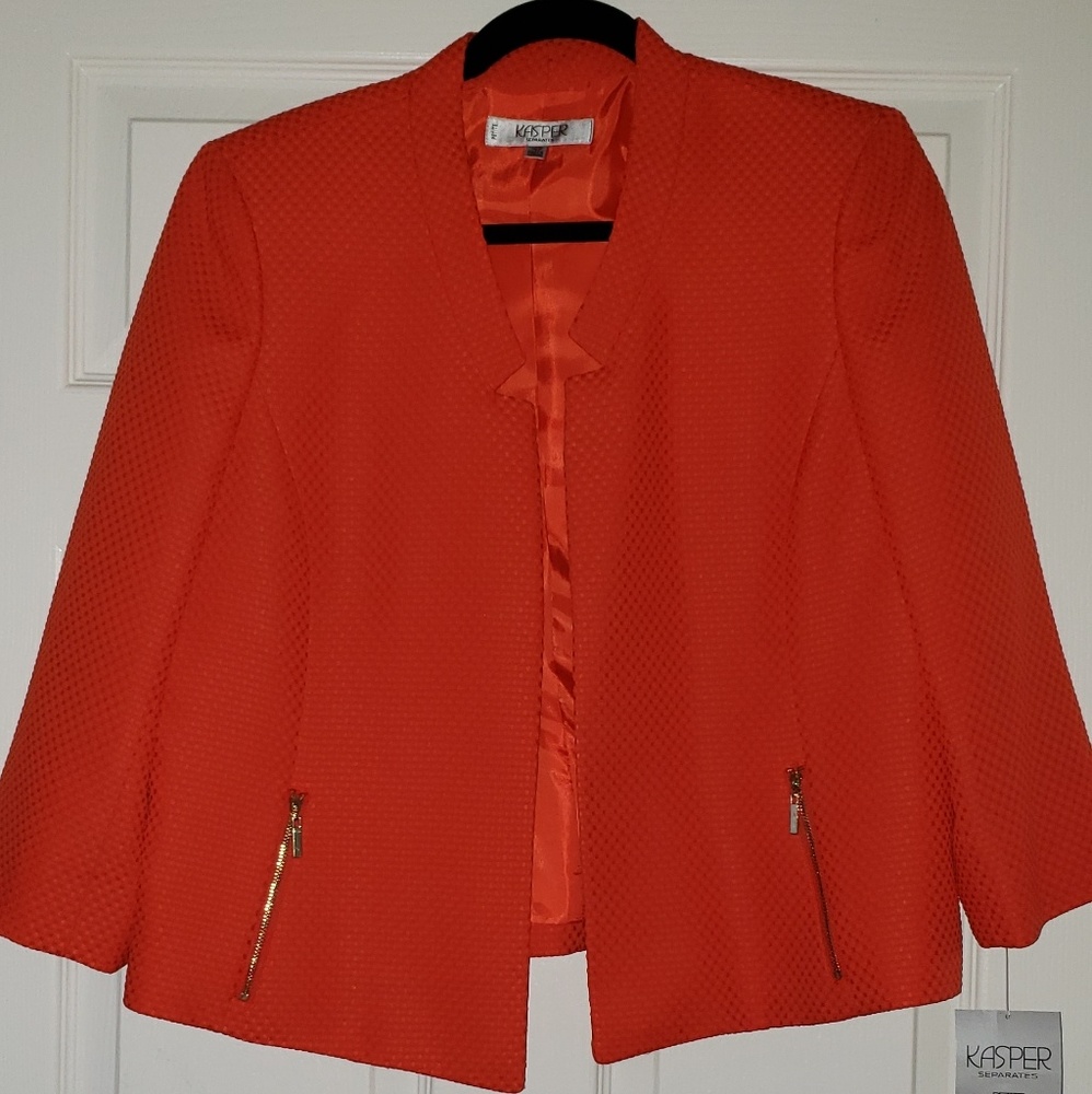 NWT Kasper Orange Lily Jacket